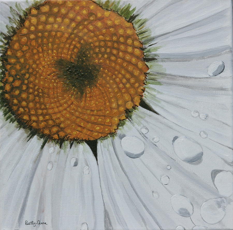 Daisy center Painting by Betty-Anne McDonald