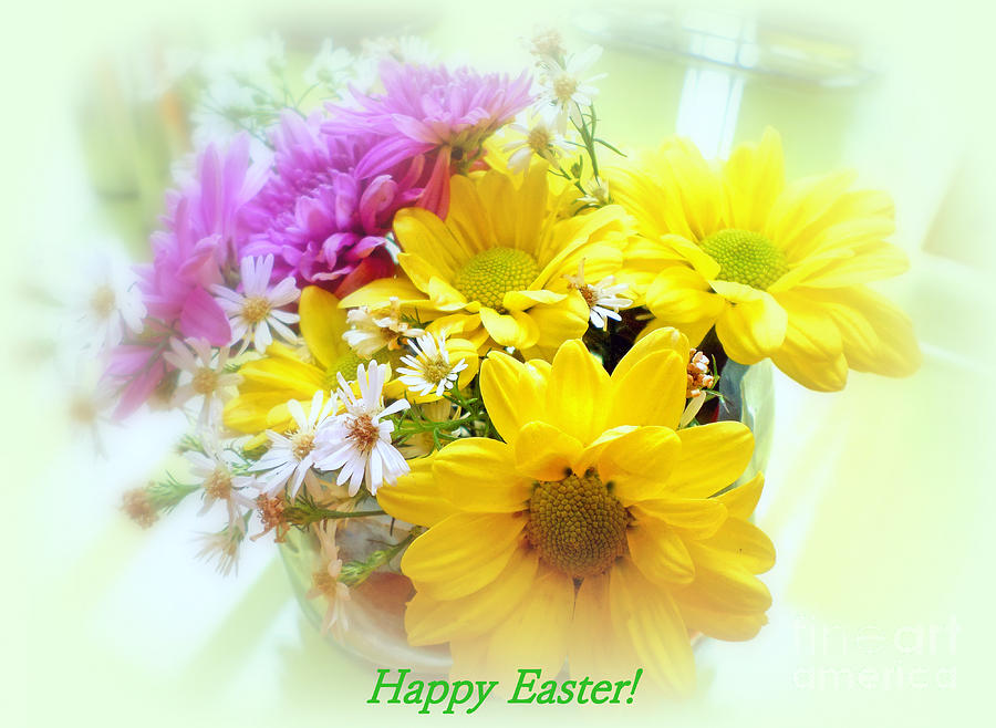Daisy Floral Happy Easter Photograph by Kay Novy