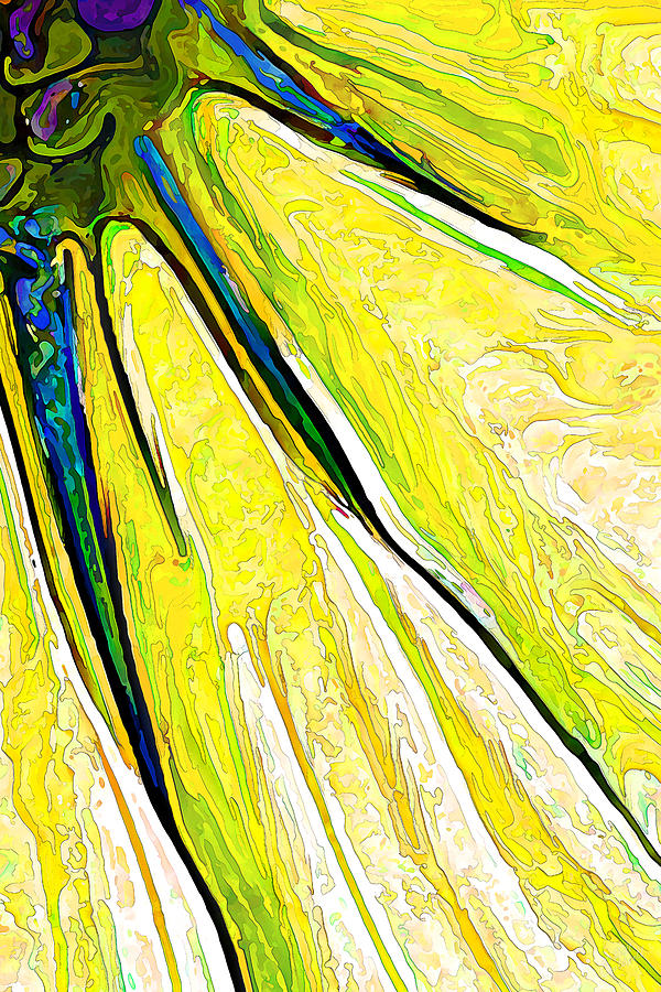 Daisy Petal Abstract in Lemon-Lime Digital Art by ABeautifulSky Photography by Bill Caldwell