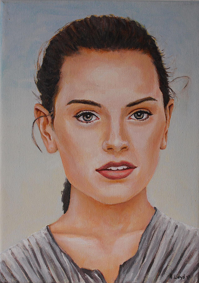Daisy Ridley as Rey Painting by Andy Lloyd
