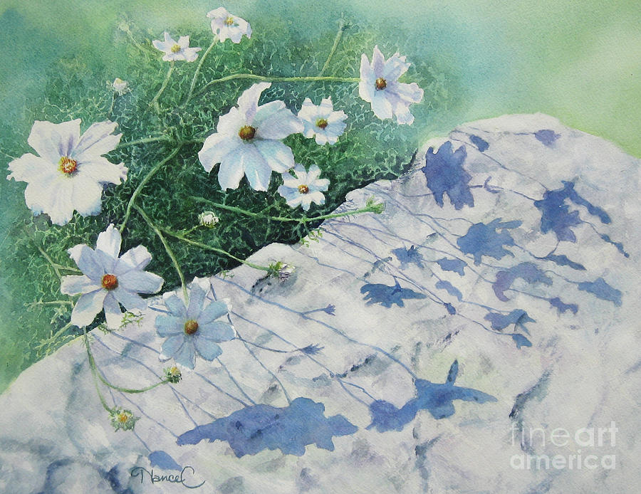 Daisy Shadows Painting by Nancy Charbeneau