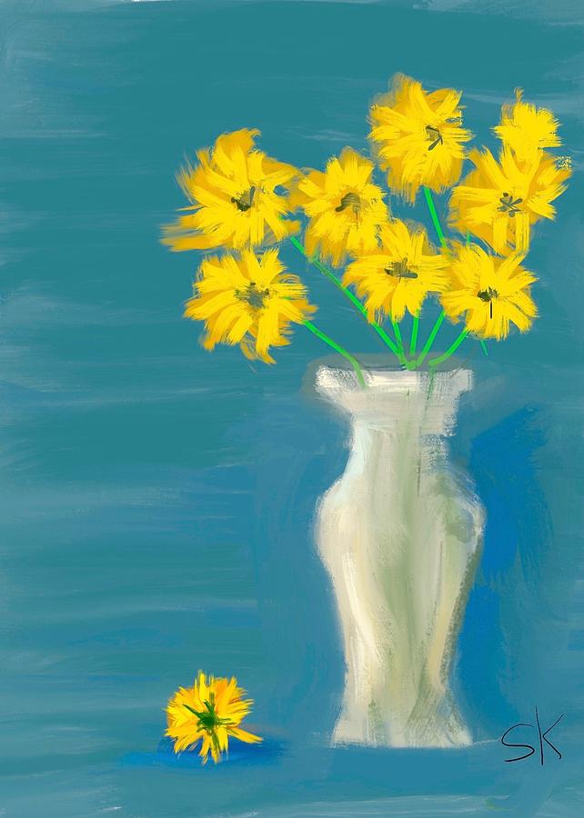 Daisy Vase Digital Art by Sherry Killam