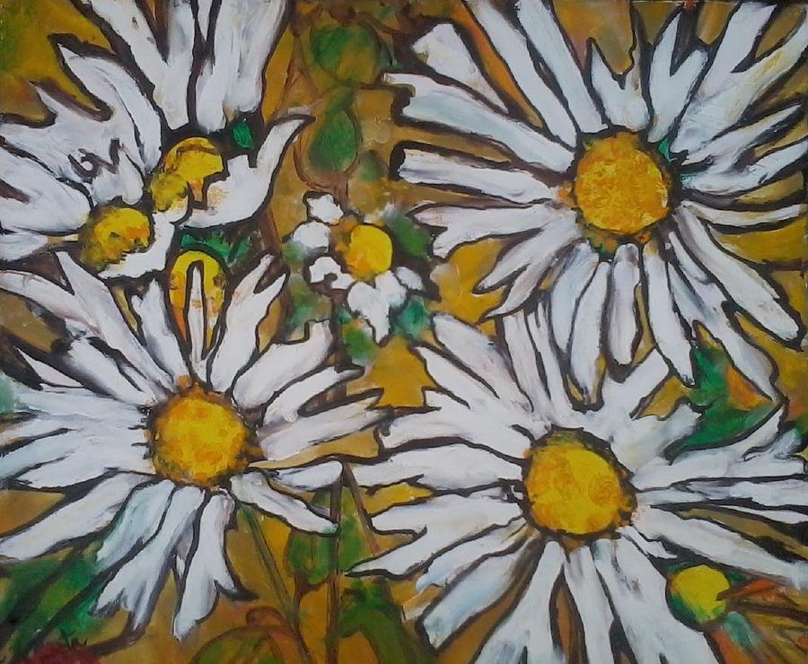 Daisys Painting by Greta Gnatek Redzko