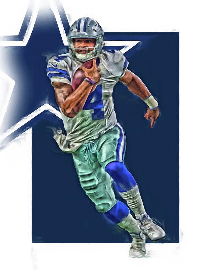 Dak Prescott DALLAS COWBOYS OIL ART SERIES 2 T-Shirt by Joe Hamilton - Fine  Art America