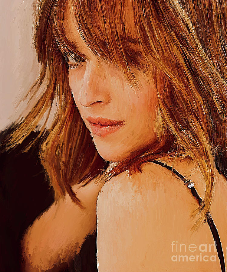 Johnny Depp Painting - Dakota Johnson 56yh by Gull G