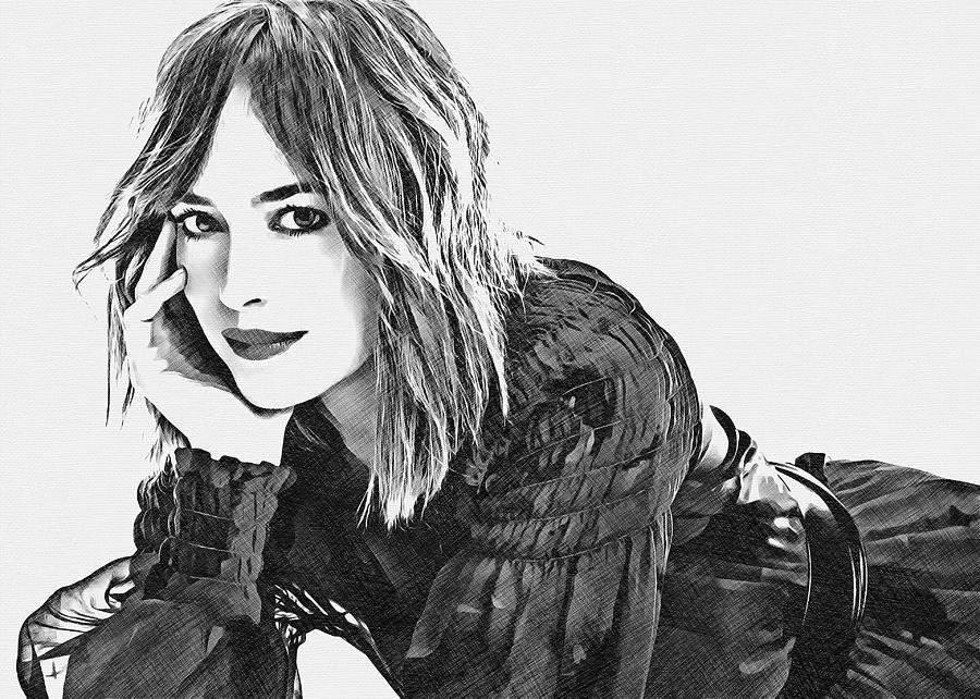 Dakota Johnson Digital Art by Lora Battle - Fine Art America