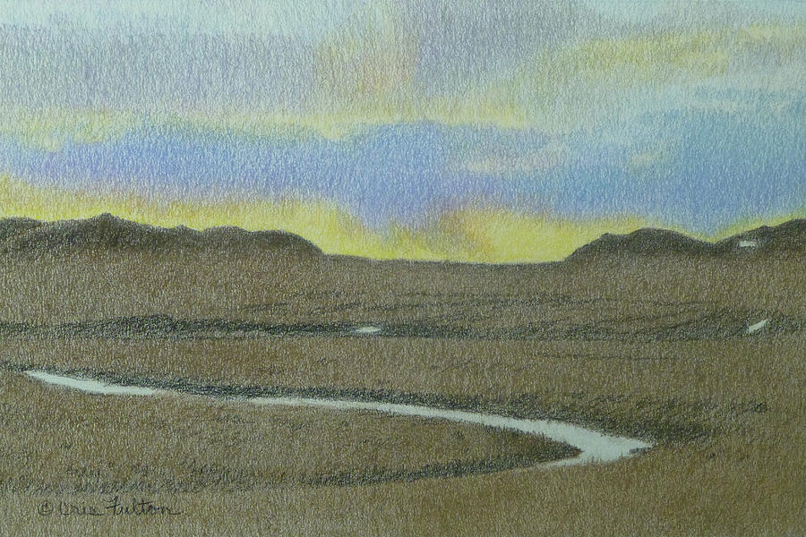 Dakota Prairie Sunset Drawing by Cris Fulton
