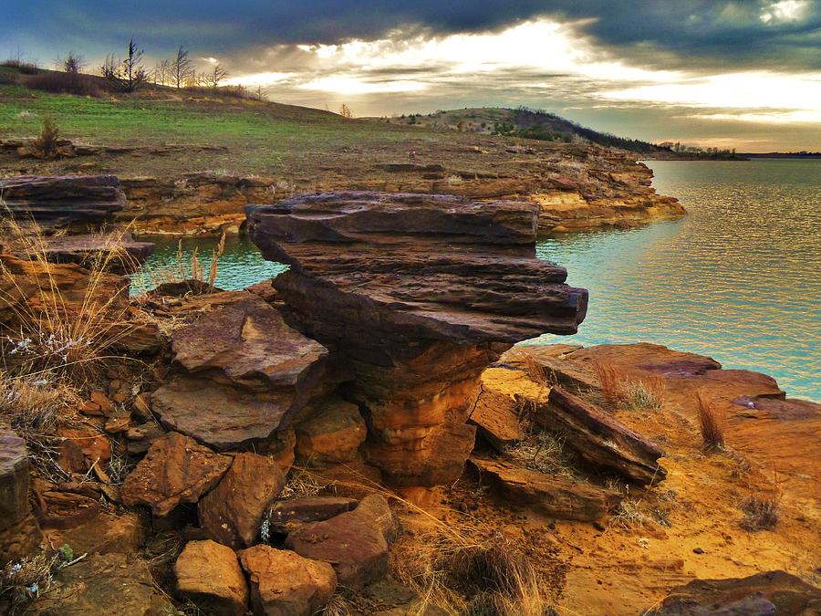 Dakota Sandstone at Wilson Lake, KS Photograph by Greg Rud - Pixels