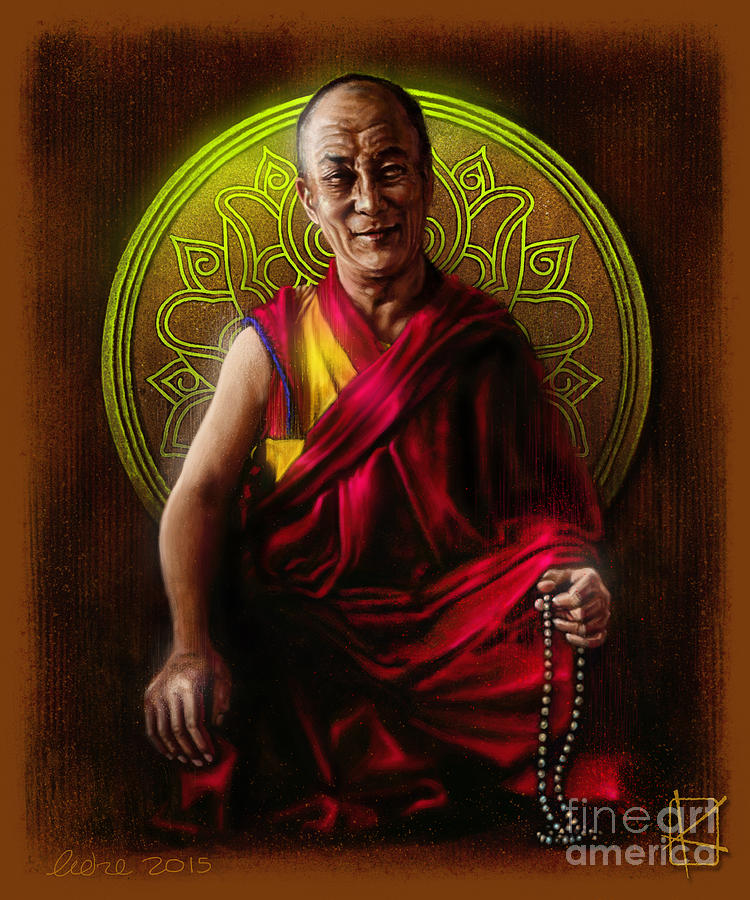 Dalai Lama Digital Art - Dalai Lama by Andre Koekemoer