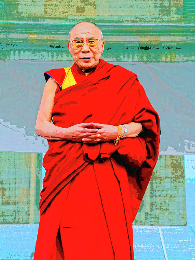 Dalai Lama Mixed Media by Dominic Piperata