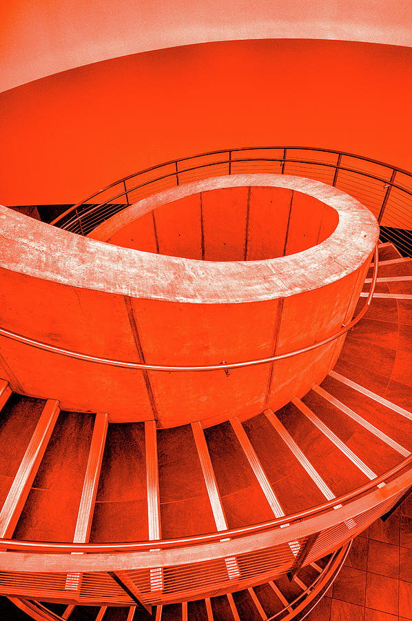 Dali Museum Staircase in Red Photograph by Judith Barath