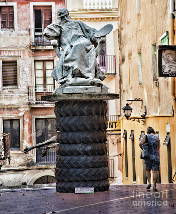 Dali Plaza Sculptures Figueres Spain  Photograph by Chuck Kuhn
