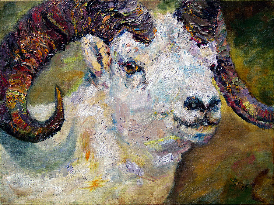 Dall Sheep Ram Oil Painting Painting by Ginette Callaway