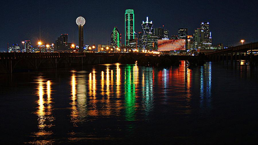 Dallas at Night Photograph by Kathy Churchman
