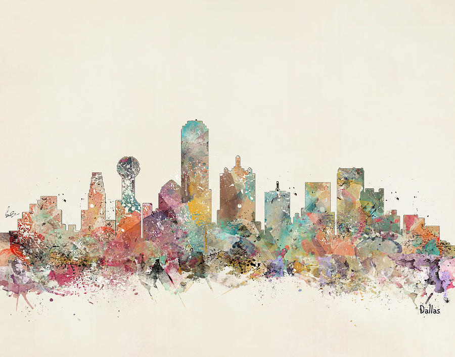 Dallas Texas Painting - Dallas City by Bri Buckley Dallas Texas Painting - Dallas City by Bri Buckley