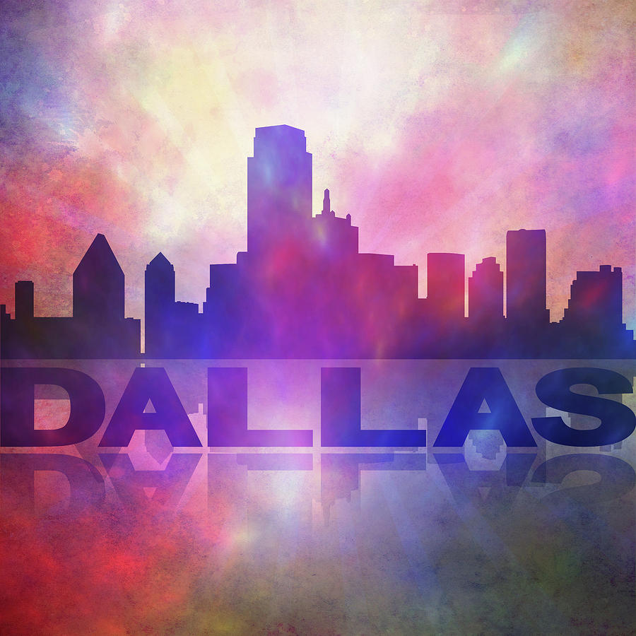 Dallas city skyline Painting by Lilia S