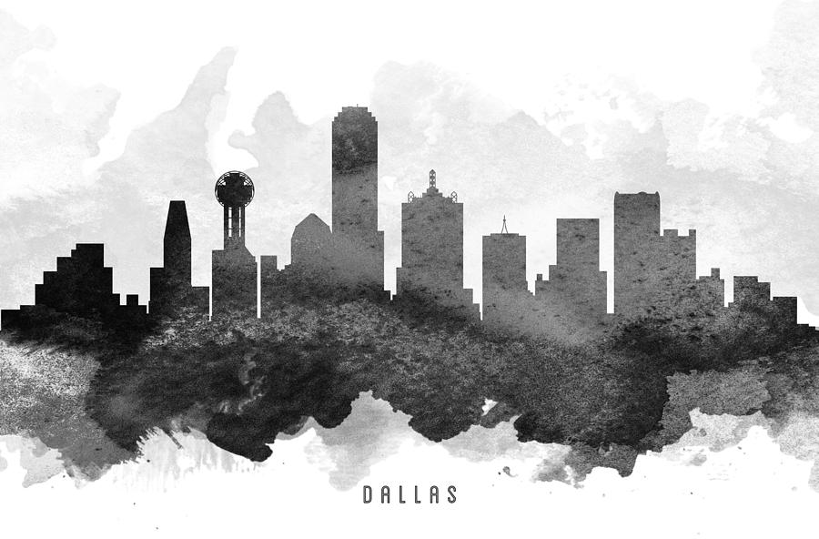 Dallas Painting - Dallas Cityscape 11 by Aged Pixel