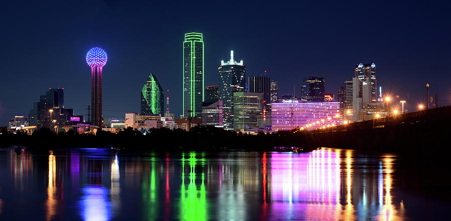 Dallas Colorful Night 52716 Photograph by Rospotte Photography