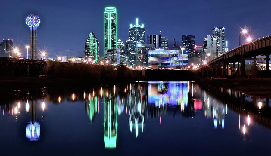 Dallas Dark Blue Night Photograph by Frozen in Time Fine Art Photography
