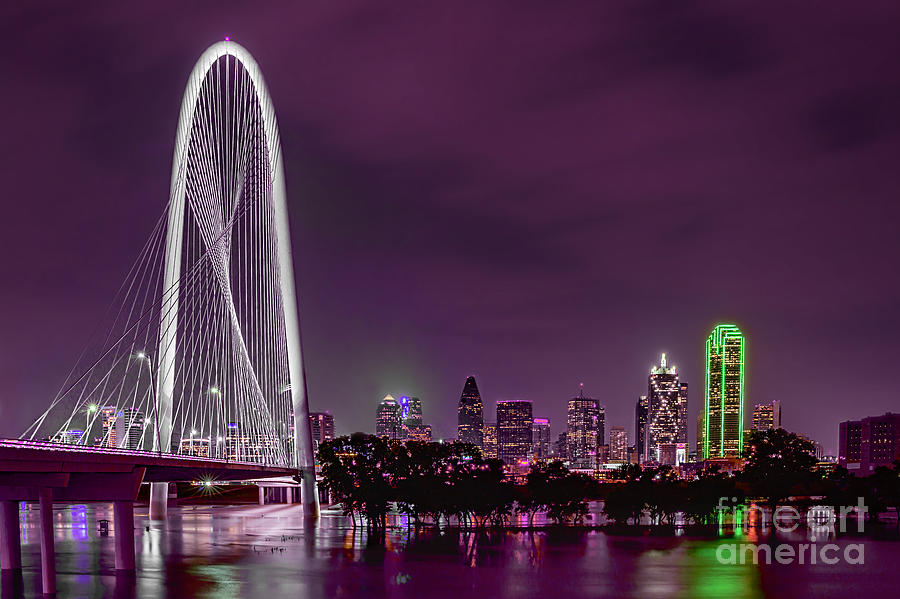 Dallas Photograph - Dallas Lights Reflected Into Overcast Night Skies by Tamyra Ayles