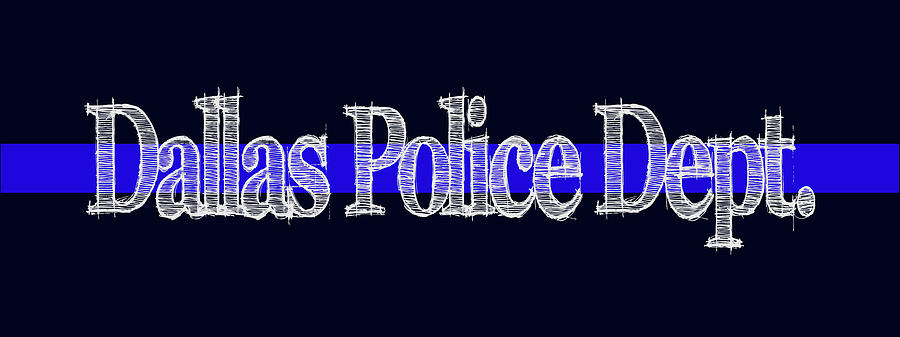 Dallas Police Dept. Blue Line Mug Digital Art by Robert J Sadler
