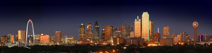 Architecture Photograph - Dallas Skyline at Dusk  by Jon Holiday