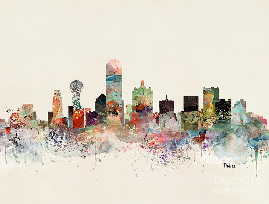 Dallas Painting - Dallas Skyline by Bri Buckley