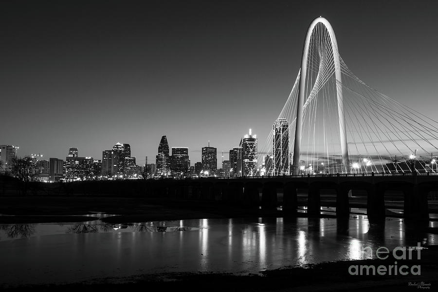Dallas Skyline Dawn Grayscale Photograph by Jennifer White