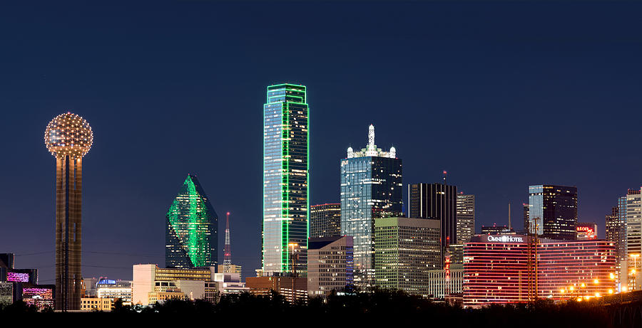 Dallas Skyline Orange Photograph by Rospotte Photography