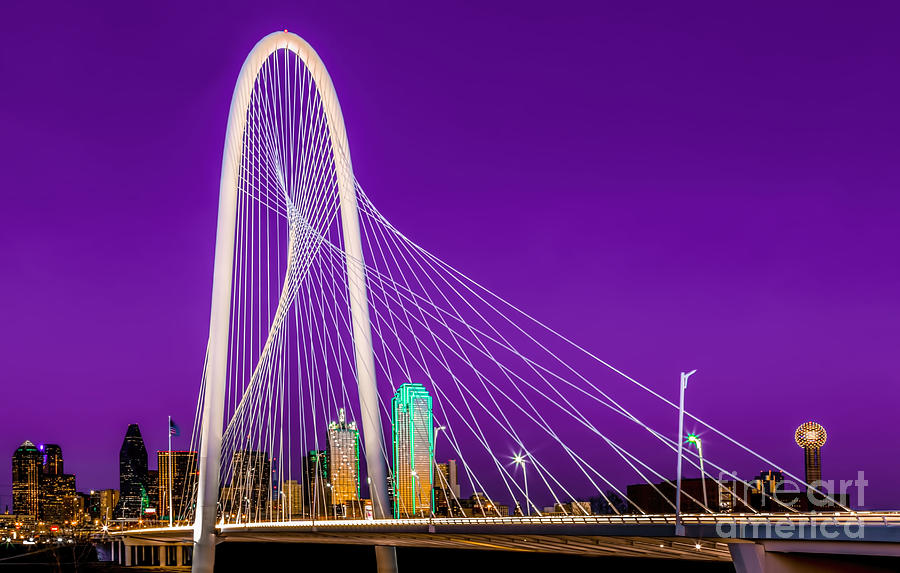 Dallas Skyline Purple Photograph by John Roberts Pixels