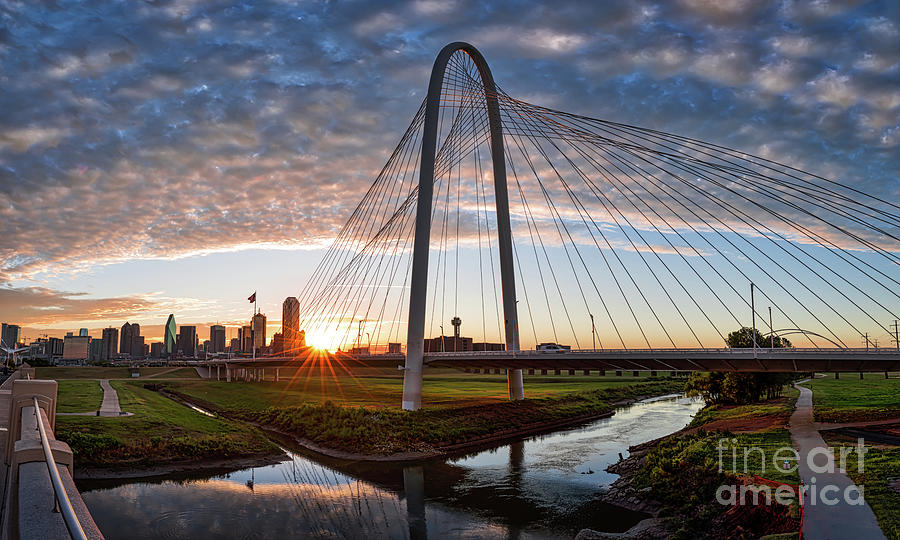 Dallas Sunrise Skyline Pano Photograph by Bee Creek Photography - Tod ...