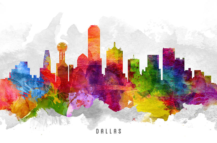 Dallas Painting - Dallas Texas Cityscape 13 by Aged Pixel