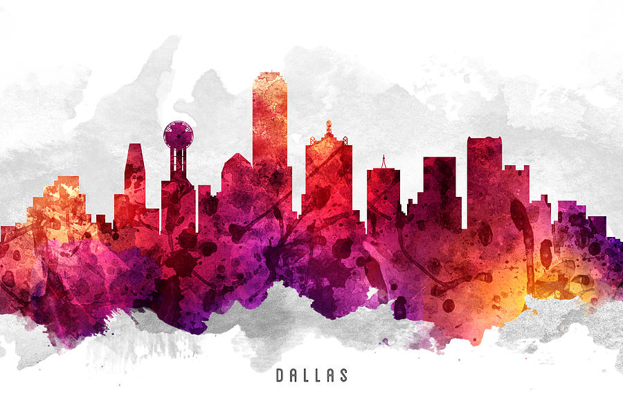 Dallas Painting - Dallas Texas Cityscape 14 by Aged Pixel