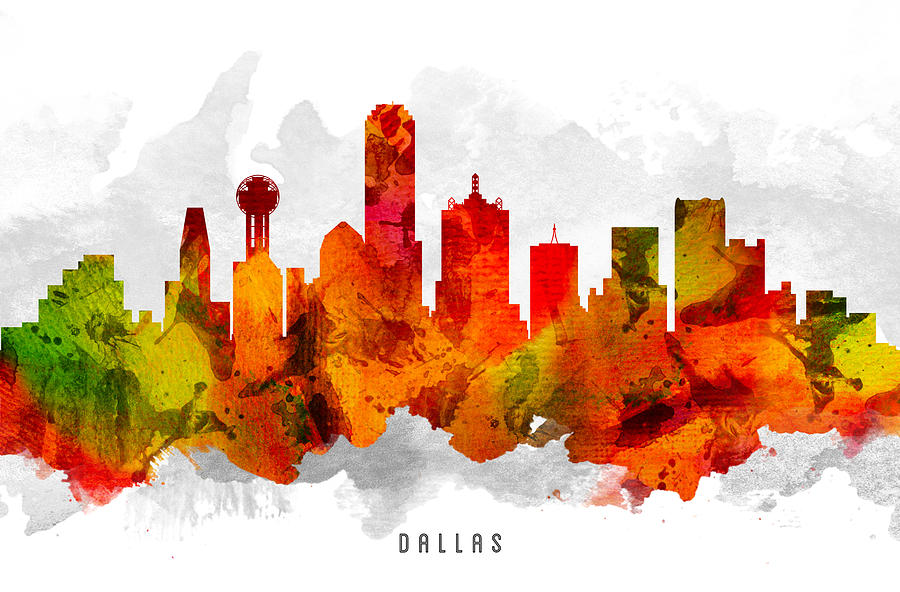 Dallas Painting - Dallas Texas Cityscape 15 by Aged Pixel