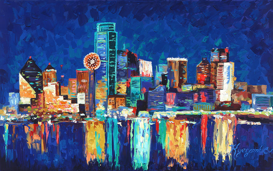 Dallas Texas Skyline 01 Painting by Paul Kyegombe