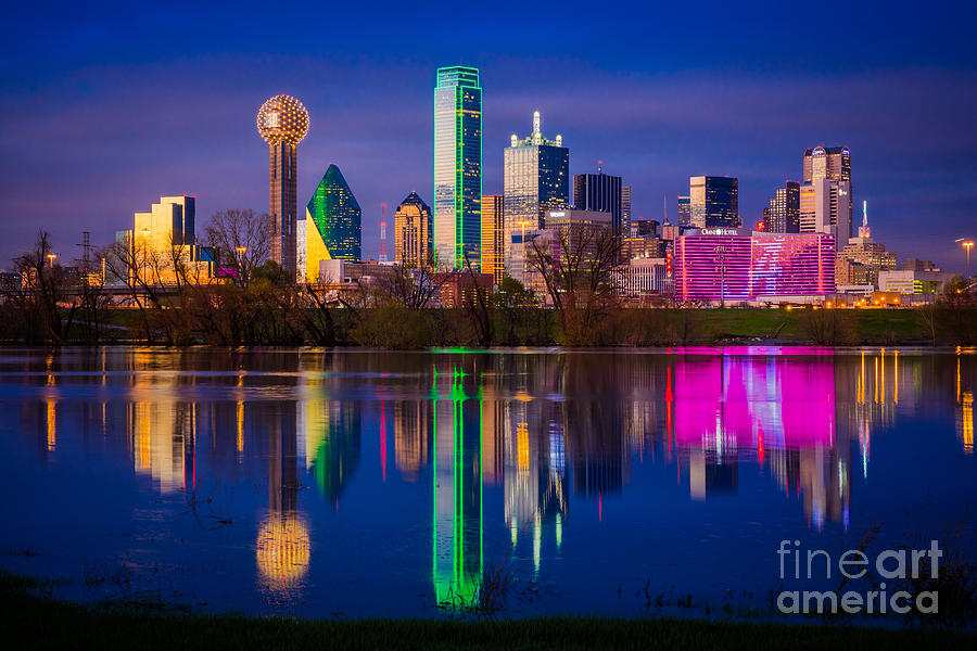 Dallas Trinity River Reflection Photograph by Inge Johnsson