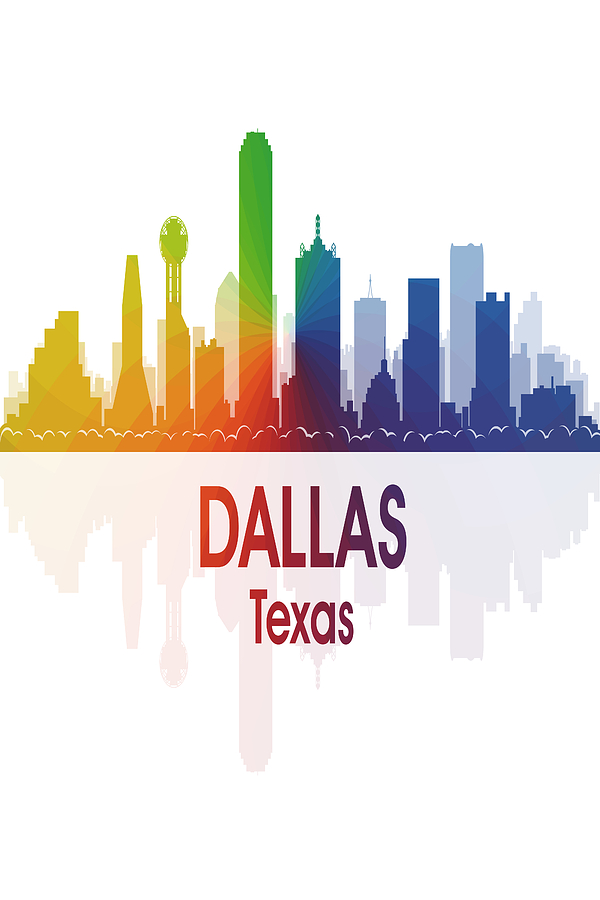 Dallas Digital Art - Dallas TX 1 Vertical by Angelina Tamez