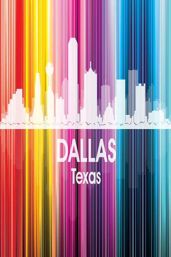 Dallas Digital Art - Dallas TX 2 Vertical by Angelina Tamez