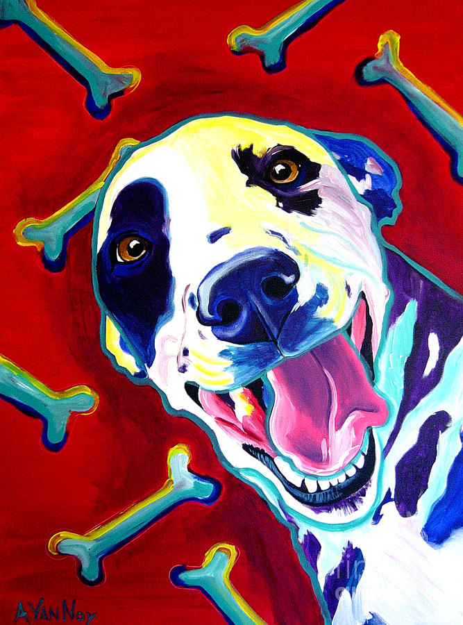 Dog Painting - Dalmatian - Yum by Dawg Painter