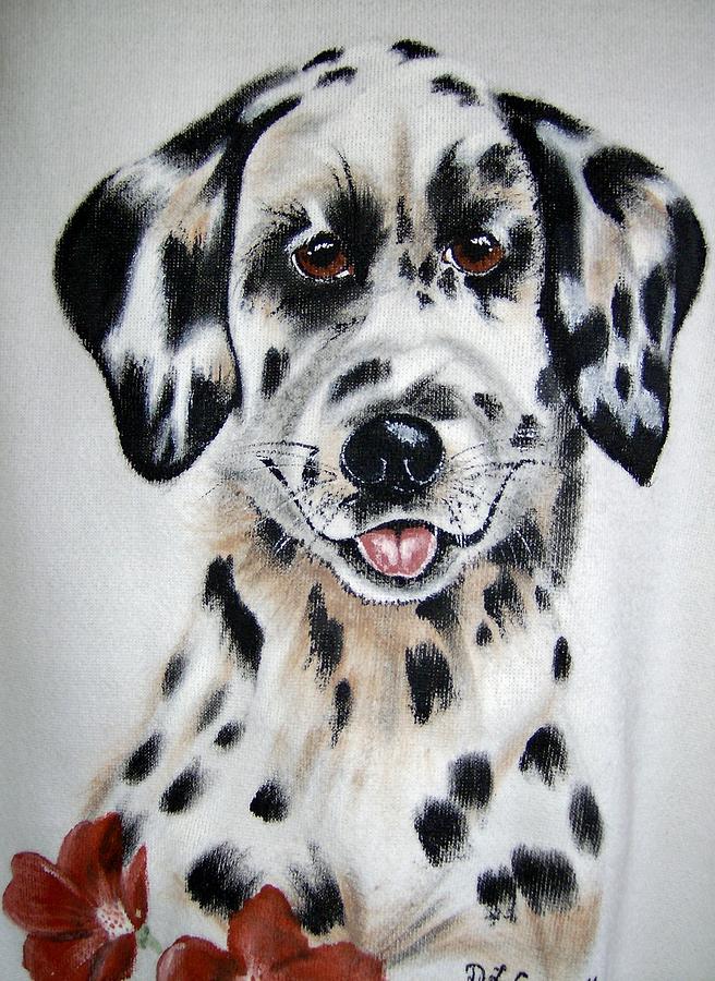 Dalmation Pup Painting by Debra Campbell