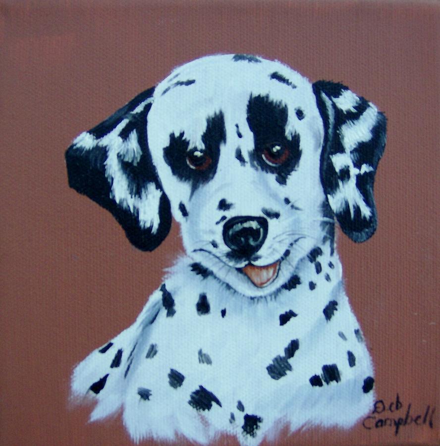Dalmation Puppy Painting by Debra Campbell