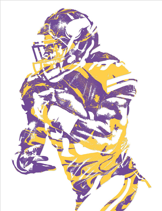 Dalvin Cook MINNESOTA VIKINGS PIXEL ART 2 Mixed Media by Joe Hamilton