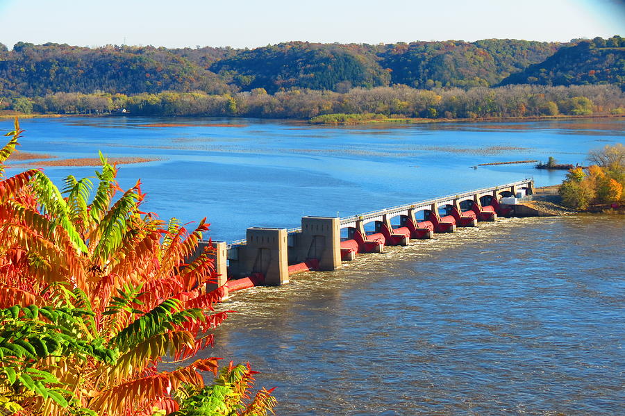 Dubuque Photograph - Dam in Fall by Connor Ehlers