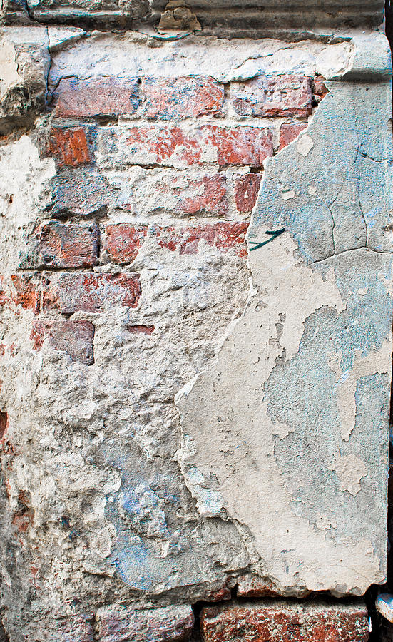 Brick Photograph - Damaged brick wall by Tom Gowanlock