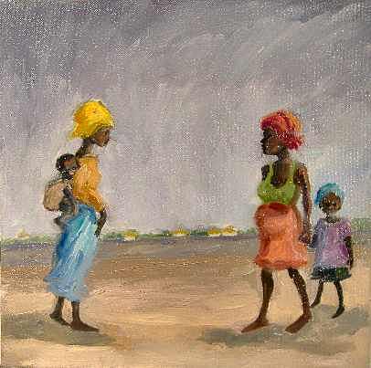 Damara Women of the Bushmen Painting by Rebecca Kaler - Fine Art America