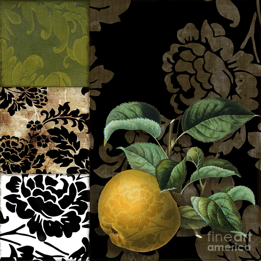Damask Lerain Pear Painting by Mindy Sommers