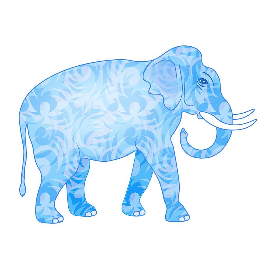 Damask Pattern Elephant Digital Art by Antique Images  