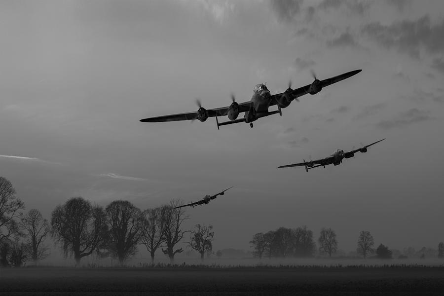 Dambusters departing black and white version Photograph by Gary Eason