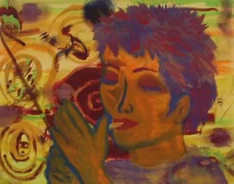 Damn Smoker Painting by Laurette Escobar