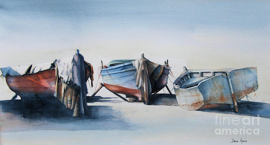 Maltese Boats Painting - Dampwood by Diane Agius
